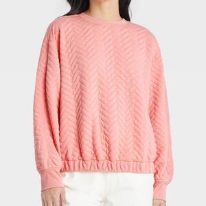 Pink Quilted Sweatshirt